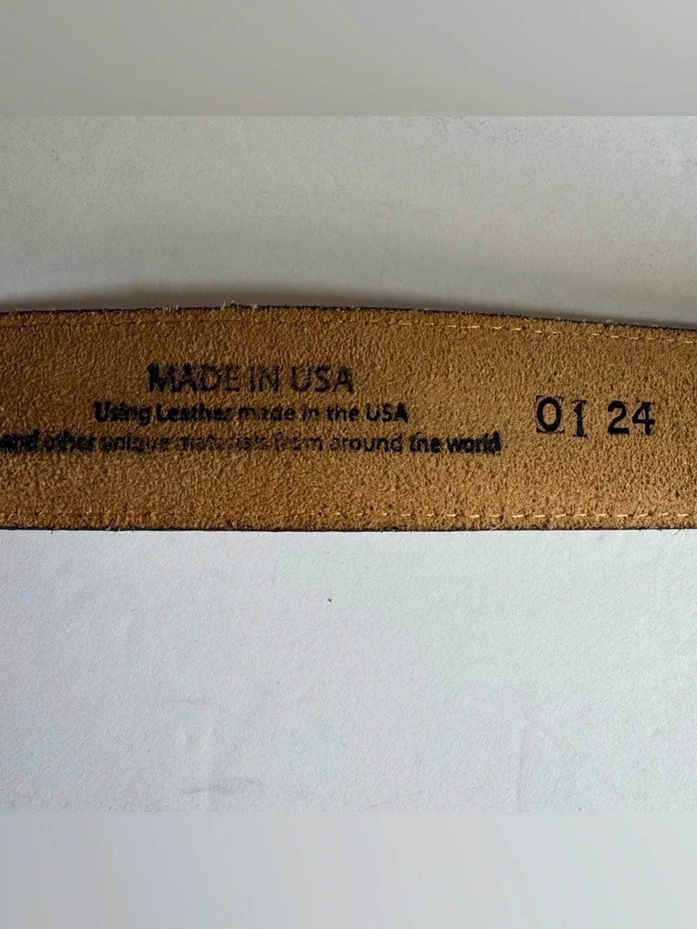 Justin Brown Top Grain Leather Western Cowboy Belt Made USA Mens Size 38 Ranch